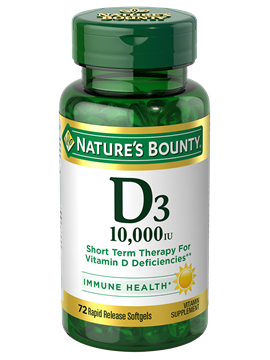 Nature's Bounty Vitamin-D3  10,000IU 72 softgels
