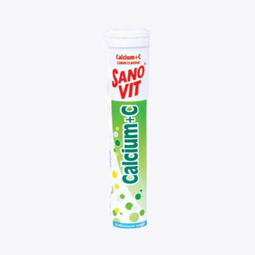 Sano Vit Calcium + Vitamin C  Lemon Flavor - 20 Effervescent Tablets