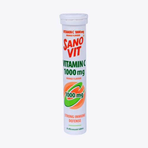 Sano Vit Vitamin C 1000mg 20 Effervescent Tablets Orange Flavour - 20 Effervescent Tablets